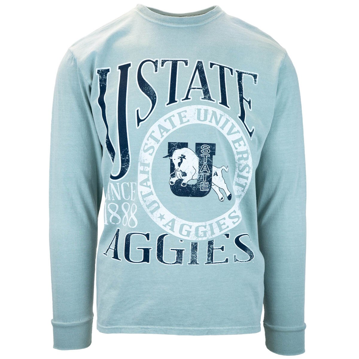 U State Since 1888 Retro Bull Logo Unisex Long-Sleeve T-Shirt Green